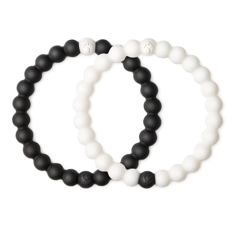 Lokai Silicone Beaded Bracelets for Men & Women - Black & White Matching Bracelets, Couples Friendship Bracelets - Jewelry Fashion Bracelet Slides-On for Comfortable Fit - Image 1